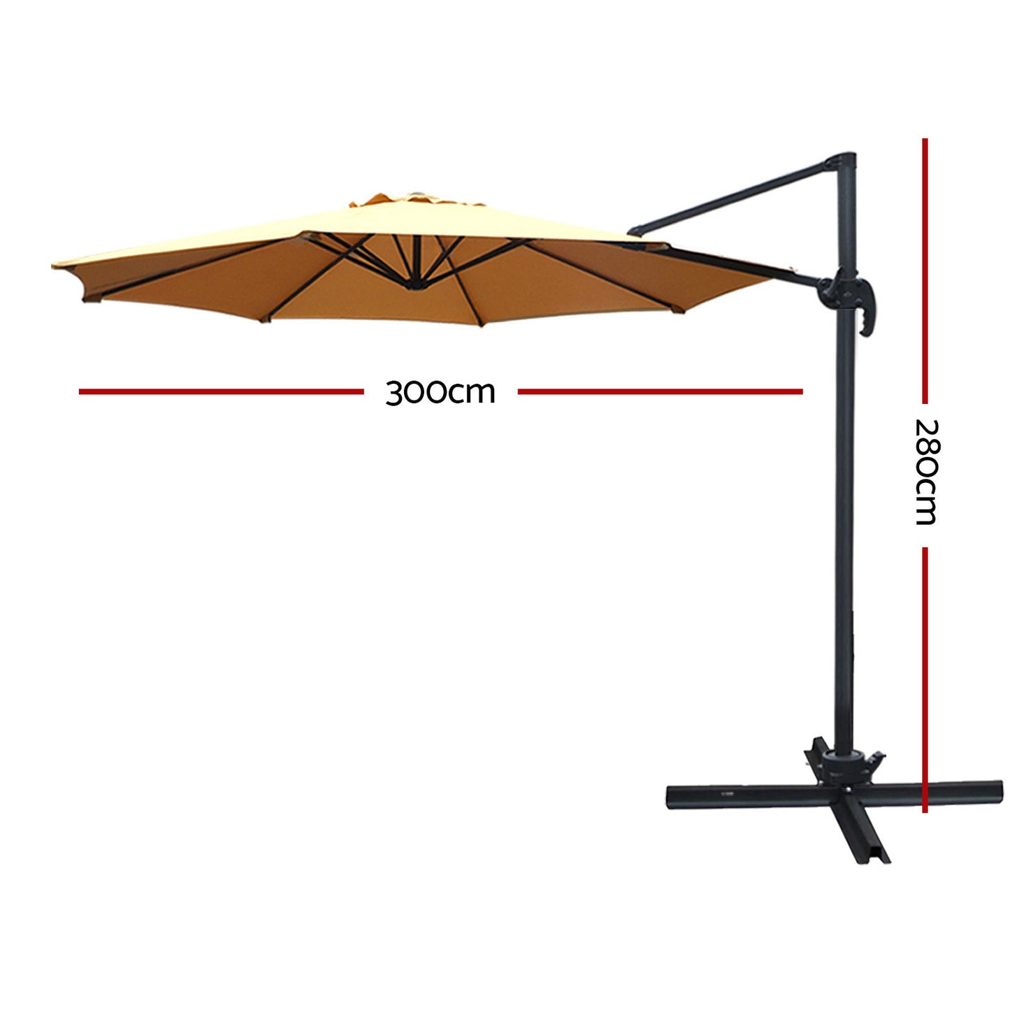 Instahut Roma Outdoor Umbrella - Beige