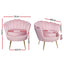 Artiss Armchair Lounge Chair Accent Armchairs Retro Single Sofa Velvet Pink