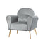 Artiss Armchair Lounge Chair Accent Armchairs Chairs Sofa Grey Velvet Cushion