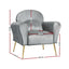 Artiss Armchair Lounge Chair Accent Armchairs Chairs Sofa Grey Velvet Cushion