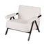 Artiss Compressed Armchair White Corduroy Accent Chair for Small Space