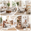 Artiss Compressed Armchair White Corduroy Accent Chair for Small Space
