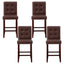Artiss 4x Bar Stools Kitchen Dining Chairs Counter PU Leather Wooden Ada Brown