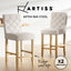 Artiss Bar Stools Kitchen Stool Wooden Barstools Linen Upholstered Chairs x2