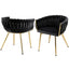 1 Set of 2 Artiss Dining Chairs Velvet Armchair Black