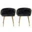 1 Set of 2 Artiss Dining Chairs Velvet Armchair Black