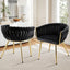 1 Set of 2 Artiss Dining Chairs Velvet Armchair Black