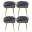 1 Set of 4 Artiss Dining Chairs Velvet Armchair Grey