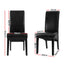 Artiss Dining Chairs Set of 2 Leather Parsons Chair Black