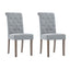 Artiss 2x Dining Chairs French Provincial Kitchen Cafe Fabric Padded High Back Pine Wood Light Grey