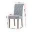 Artiss 2x Dining Chairs French Provincial Kitchen Cafe Fabric Padded High Back Pine Wood Light Grey