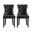 1 Set of 2 Artiss Dining Chairs Black Leather