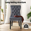 1 Set of 4 Artiss Dining Chairs Grey Velvet