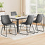 Artiss 4x Dining Chairs Retro PU Leather Kitchen Lounge Cafe Accent Chair Grey
