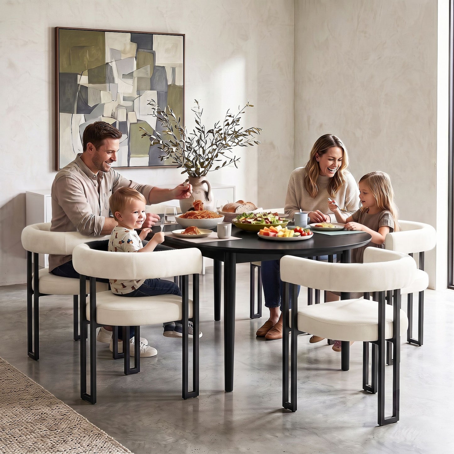 Artiss Dining Chairs Set of 2 Velvet Upholstered Barrel Chairs with Curved Armrests & Back Beige