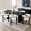 Artiss Dining Chairs Set of 6 Velvet Upholstered Barrel Chairs with Curved Armrests & Back Beige