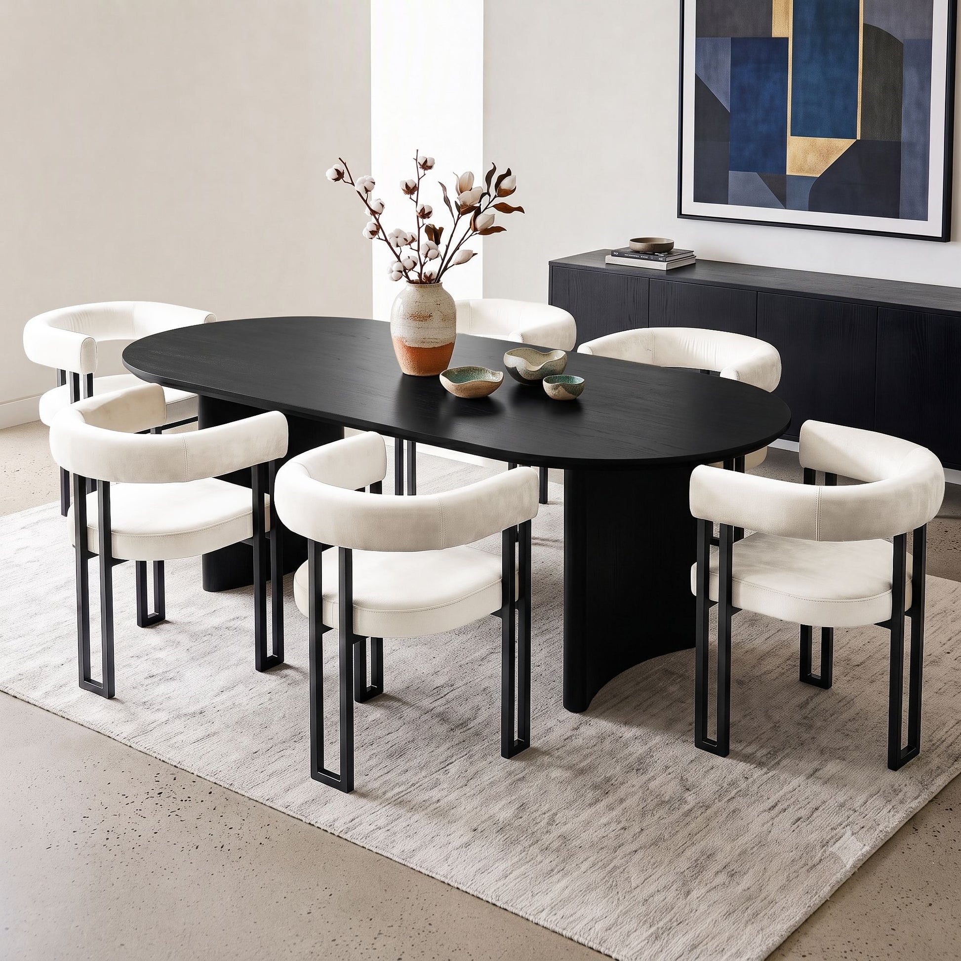 Artiss Dining Chairs Set of 6 Velvet Upholstered Barrel Chairs with Curved Armrests & Back Beige