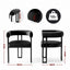Artiss Dining Chairs Set of 2 Velvet Upholstered Barrel Chairs with Curved Armrests & Back Black