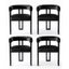 Artiss Dining Chairs Set of 4 Velvet Upholstered Barrel Chairs with Curved Armrests & Back Black