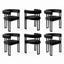 Artiss Dining Chairs Set of 6 Velvet Upholstered Barrel Chairs with Curved Armrests & Back Black