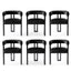 Artiss Dining Chairs Set of 6 Velvet Upholstered Barrel Chairs with Curved Armrests & Back Black