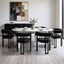 Artiss Dining Chairs Set of 6 Velvet Upholstered Barrel Chairs with Curved Armrests & Back Black