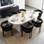 Artiss Dining Chairs Set of 6 Velvet Upholstered Barrel Chairs with Curved Armrests & Back Black