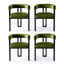 Artiss Dining Chairs Set of 4 Velvet Upholstered Barrel Chairs with Curved Armrests & Back Green