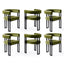 Artiss Dining Chairs Set of 6 Velvet Upholstered Barrel Chairs with Curved Armrests & Back Green