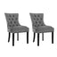 Artiss Set of 2 Dining Chairs French Provincial Retro Chair Wooden Velvet Fabric Grey