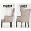 Artiss Dining Chairs French Provincial Chair Velvet Fabric Timber Retro Camel