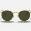 Unisex Ray Ban Sunglasses Rb3447 Round Metal Polished Gold/ Green Sunnies - L