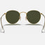 Unisex Ray Ban Sunglasses Rb3447 Round Metal Polished Gold/ Green Sunnies - L
