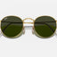 Unisex Ray Ban Sunglasses Rb3447 Round Metal Polished Gold/ Green Sunnies - L