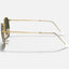 Unisex Ray Ban Sunglasses Rb3447 Round Metal Polished Gold/ Green Sunnies - Xs