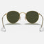 Unisex Ray Ban Sunglasses Rb3447 Round Metal Polished Gold/ Green Sunnies - Xs