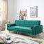 Sofa Bed 3 Seater Button Tufted Lounge Set for Living Room Couch in Velvet Green Colour