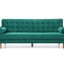 Sofa Bed 3 Seater Button Tufted Lounge Set for Living Room Couch in Velvet Green Colour