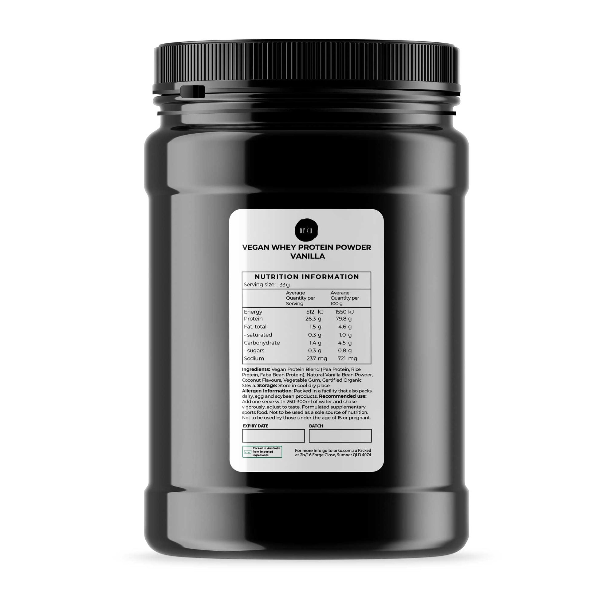 Vegan Whey Protein Powder Blend - Vanilla Plant WPI/WPC Supplement Jars