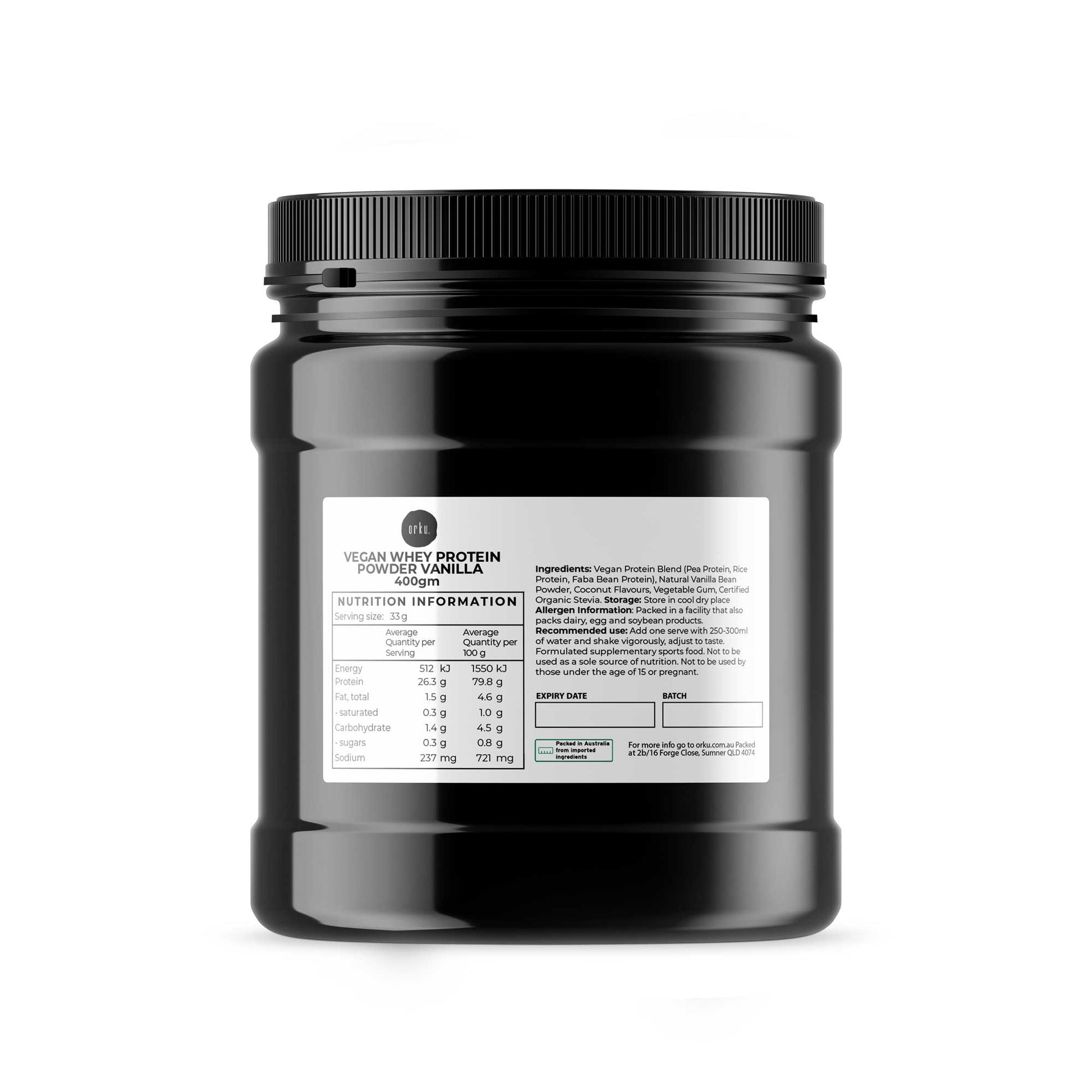 Vegan Whey Protein Powder Blend - Vanilla Plant WPI/WPC Supplement Jars