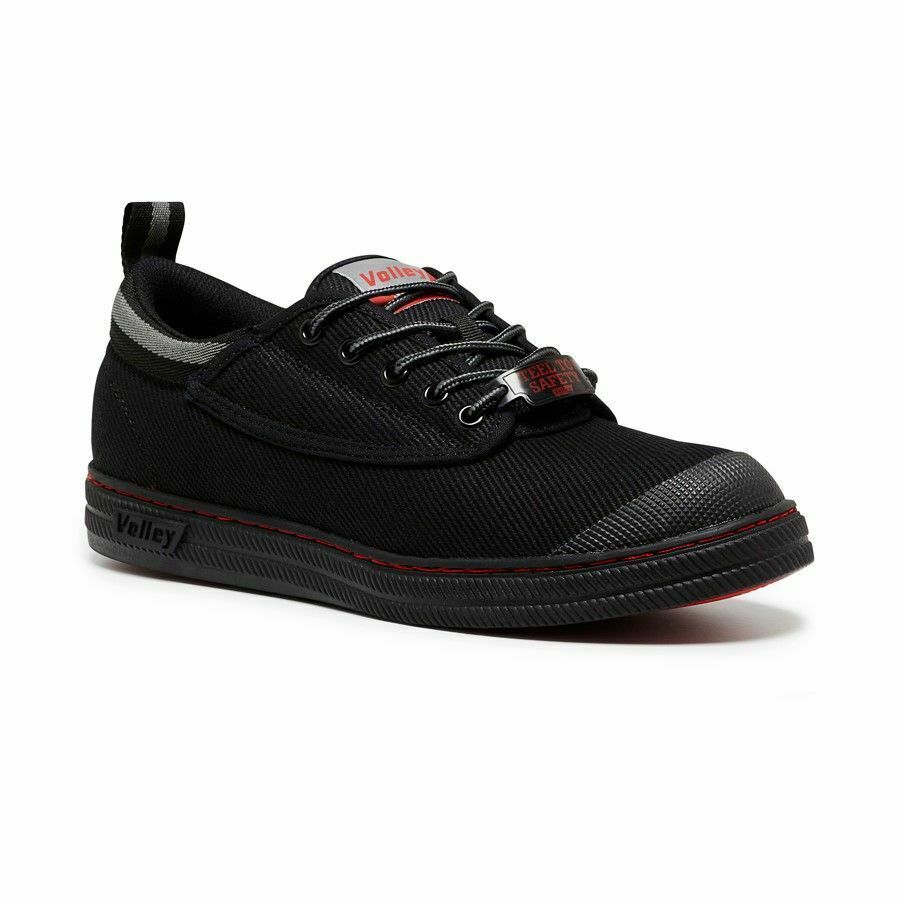 Volley Safety Steel Cap Mens Black Grey White Toe Caps Volleys Work Lace Shoes