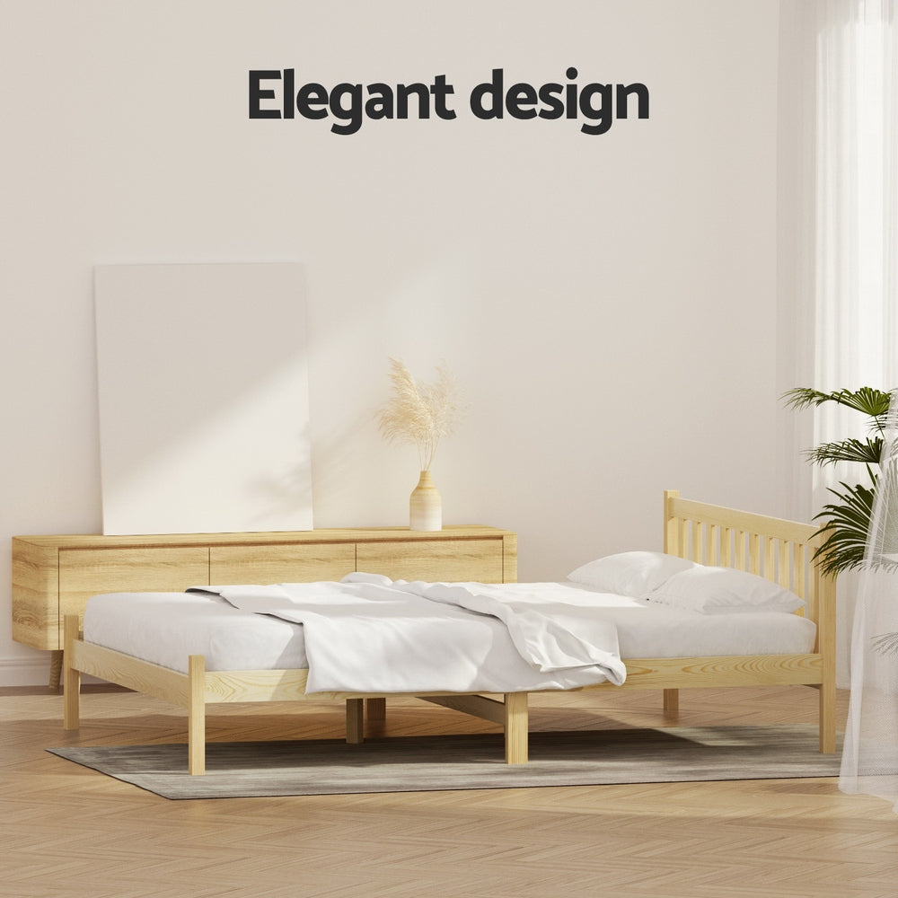 Artiss Bed Frame Double Size Wooden Oak SOFIE