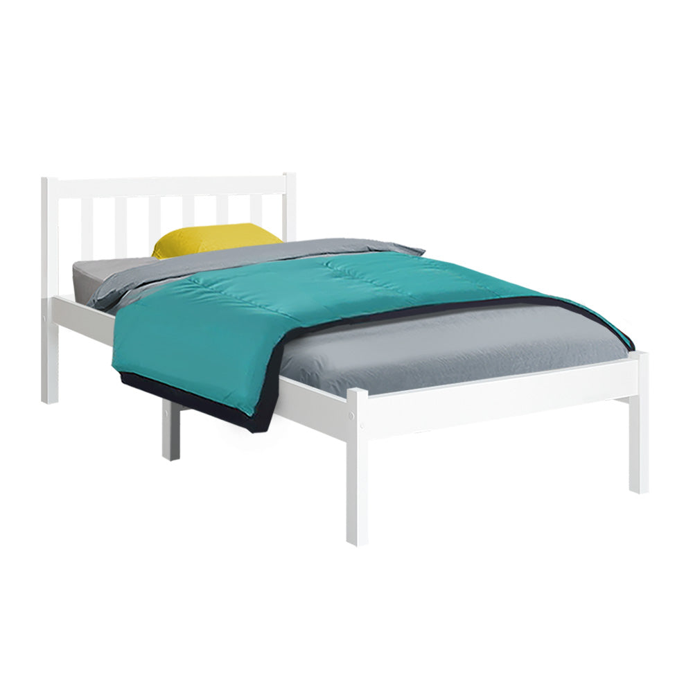 Single Size Wooden Bed Frame - White