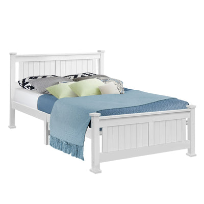 Double Size Wooden Bed Frame - White