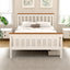 Artiss Bed Frame Double Size Wooden Platform with 2 Storage Drawers White PONY
