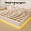 Artiss Double Bed Frame with 16Colour Led Light Wooden Platform Bed Base DAYGLOW