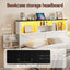 Artiss Queen Bed Frame with Storage Drawers White Platform Bedframe with Bookcase Headboard Charging Station Led Light
