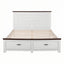 Artiss Queen Wooden Bed Frame with 2 Drawer Platform Bed with 108cm Solid High Headboard White Bed Base for Bedroom Easy Assembly