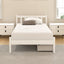 Artiss Bed Frame Single Size Wooden Platform with 2 Storage Drawers White SOFIE