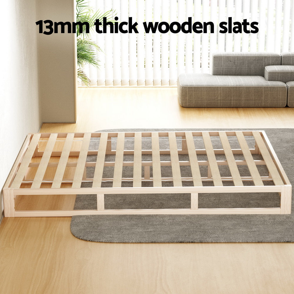 Artiss Bed Frame Queen Size Wooden Base Mattress Platform Timber Pine KALAM